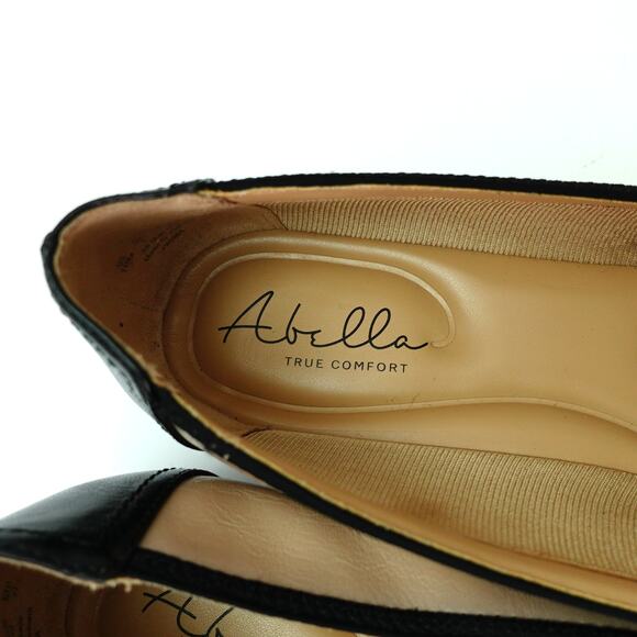 Abella Comfort Nude Black Tan Leather Classic Round Toe Ballet Flats Size 10 - Picture 2 of 7